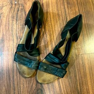 Leather sandals black size 41